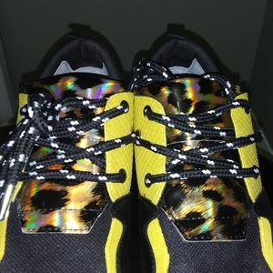 Multi color and animal print shoe